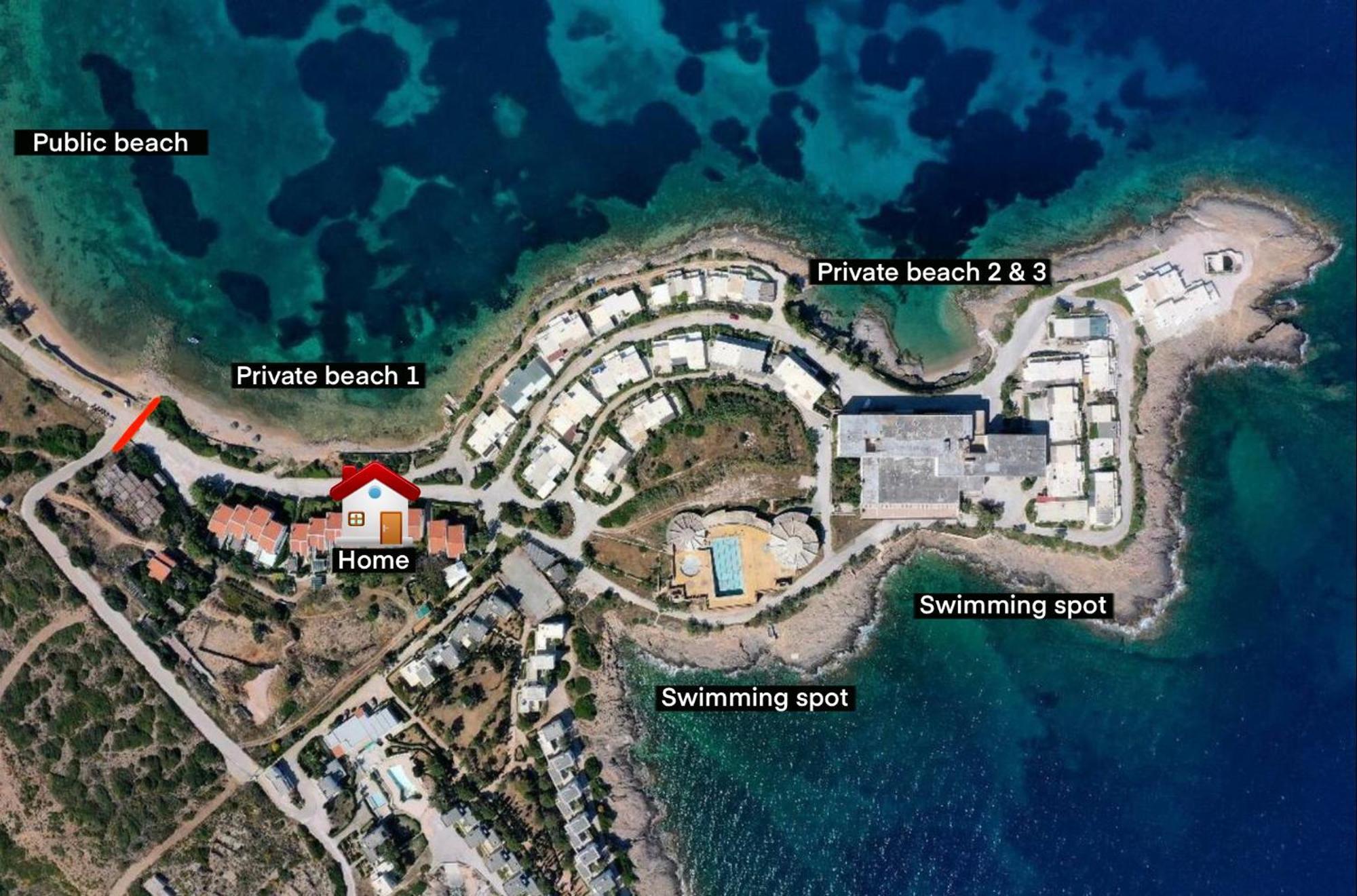 Sounio - Waterfront Luxury Spa Villa Pounta Zeza 170 Sqm On Private Beach Sunion Zewnętrze zdjęcie